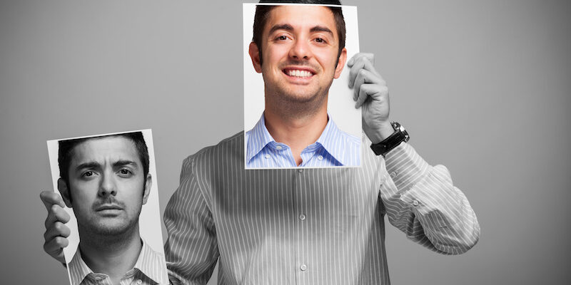 Man changing his mood